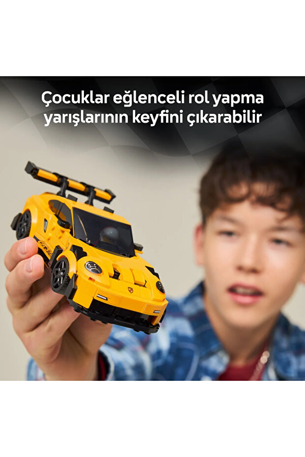 ® Speed Champions Porsche 911 GT3 RS Süper Araba 77239 – 9+ için Oyuncak Araba Yapım Seti (348P) - 7
