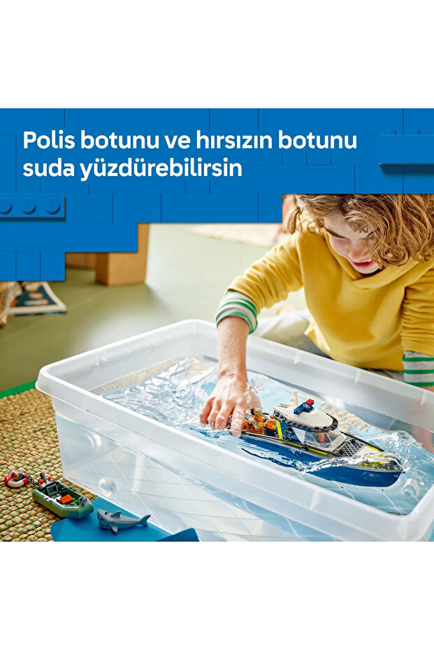® City Polis Teknesi Takibi 60456 - 6+ Çocuklar için Yaratıcı Oyuncak Yapım Seti (264 P) - 7