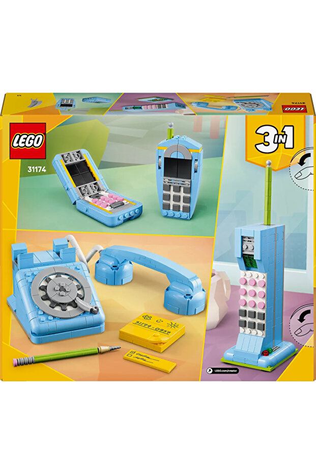® Creator 3'ü 1 Arada Retro Telefon 31174 - 8+ Çocuklar İçin Klasik Oyuncak Yapım Seti (383 pr) - 4