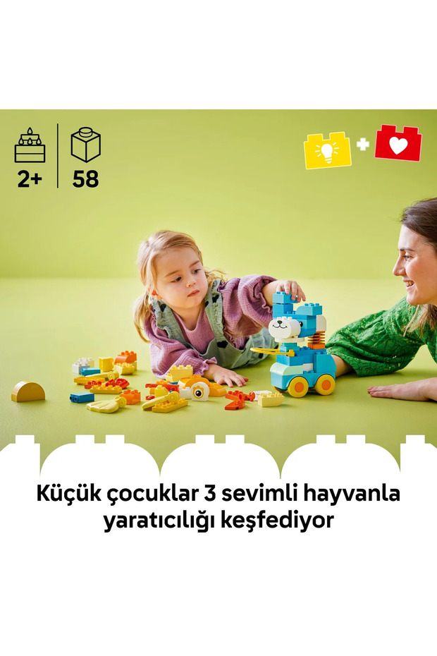® DUPLO® Kasabası 3’ü 1 Arada Tekerlekli Hayvanlar 10448 - 2+ Eğitici Oyuncak Yapım Seti (58P) - 6