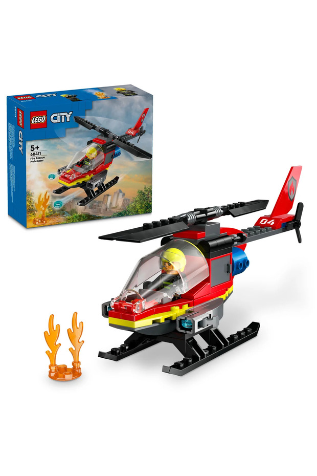 ® City İtfaiye Kurtarma Helikopteri 60411 - 5+ Çocuklar için Yaratıcı Oyuncak Yapım Seti (85 P) - 1