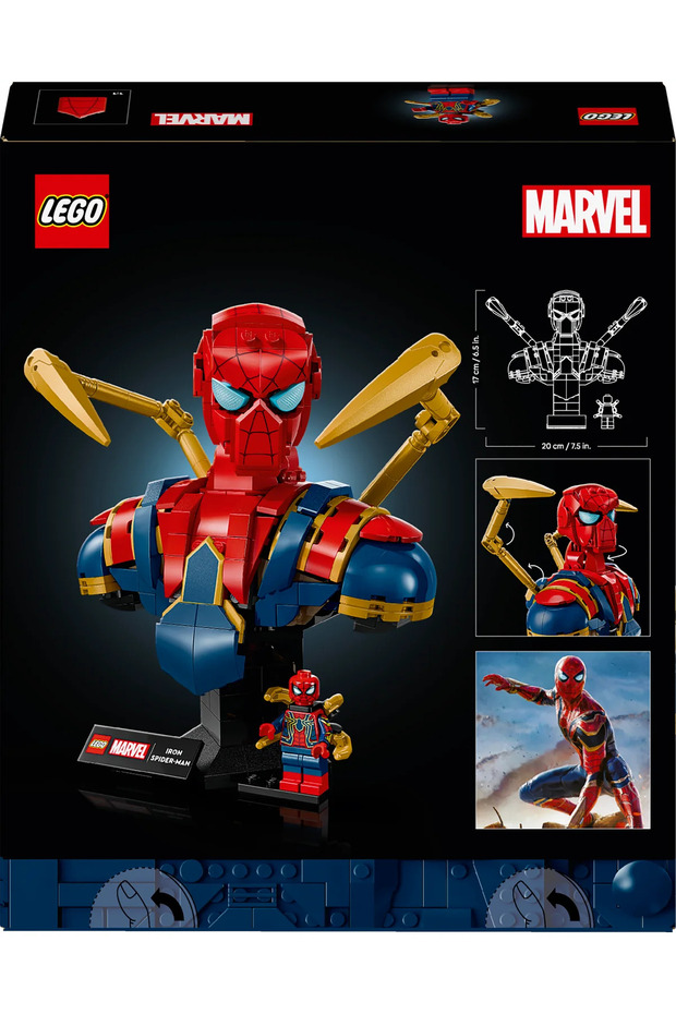 ® ǀ Marvel Iron Örümcek Adam Büstü 76326 – Yetişkinler için Dekoratif Yapım Seti (379 Parça) - 5