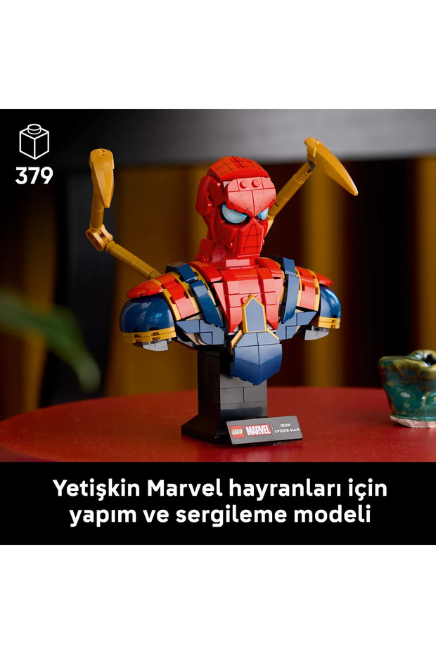 ® ǀ Marvel Iron Örümcek Adam Büstü 76326 – Yetişkinler için Dekoratif Yapım Seti (379 Parça) - 6