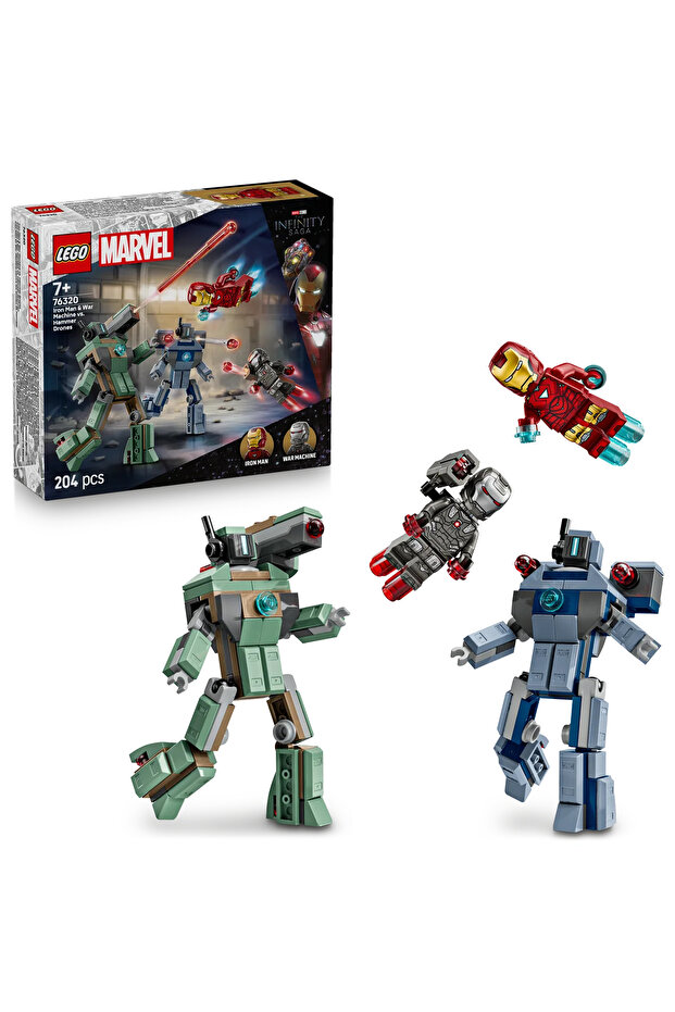 ® ǀ Marvel Iron Man ve War Machine, Hammer 76320 - 7 Yaş ve Üzeri için Oyuncak Yapım Seti (204p) - 1