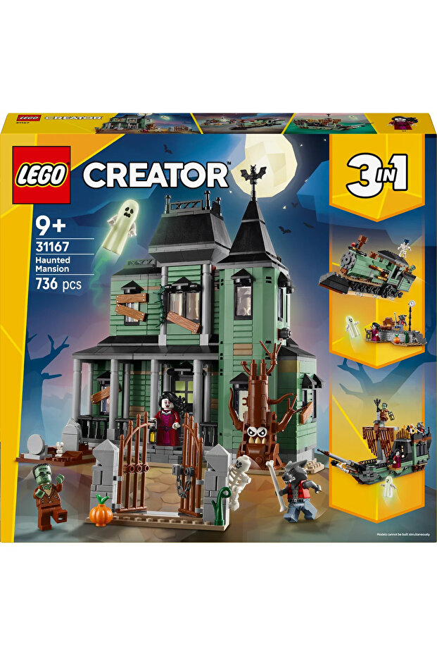 ® Creator 3'ü 1 Arada Hayaletli Köşk 31167 - 9+ Çocuklar için Gemi ve Tren Oyuncak Seti (736 pr) - 4