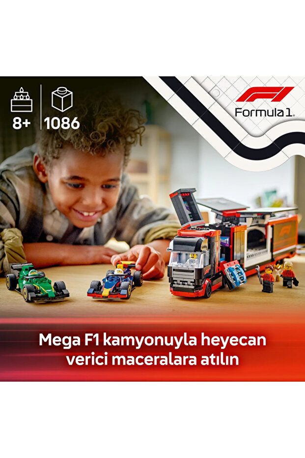 ® City RB20 ve AMR24 F1® Arabalı F1® Kamyonu 60445 - 8+ Yaratıcı Oyuncak Yapım Seti (1086) - 6