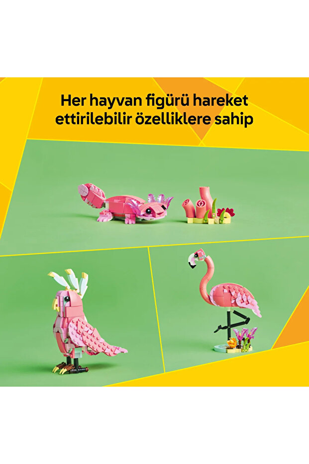 ® Creator 3’ü 1 Arada Vahşi Hayvanlar:Pembe Flamingo 31170 - 8+ Oyuncak Yapım Seti (288Pr) - 8