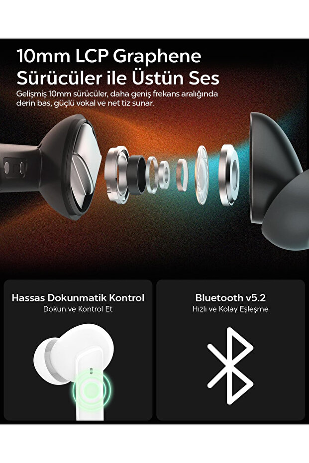 Audio TWS P20 Bluetooth Kablosuz Kulaklık ANC Pro Aktif Gürültü Engelleme 30 Saat Pil Beyaz ASD07964 - 10