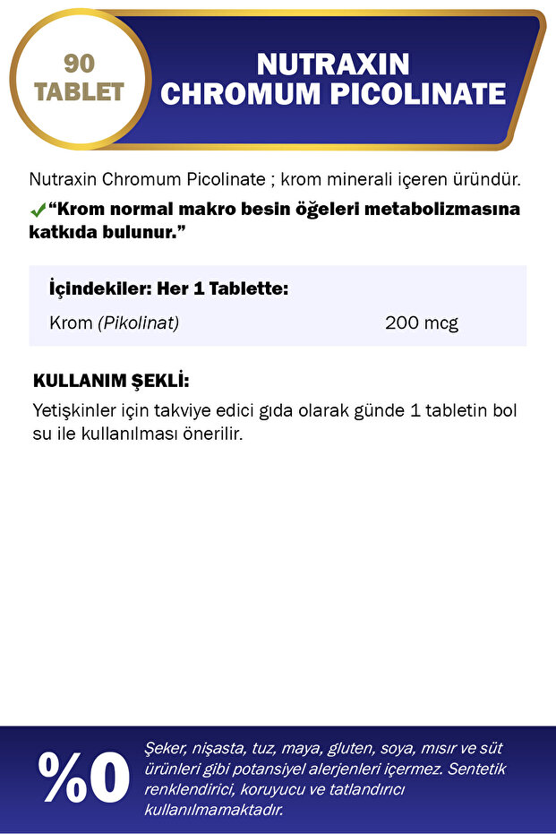 Chromium Picolinate 200 Mcg 90 Tablet - 3
