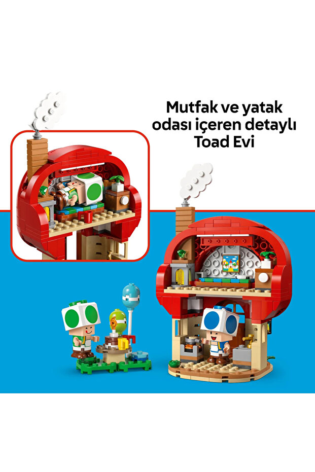 ® Super Mario Toad Evinde Parti 72041 - 7 Yaş Üzeri Çocuklar İçin Oyuncak Seti (276 Parça) - 7