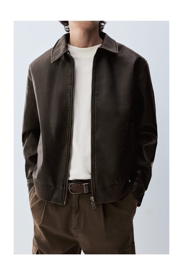 Man Leather Effect Jacket - 3