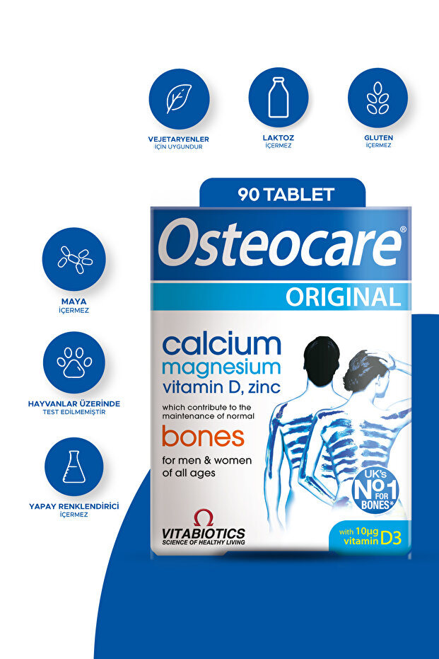 Kalsiyum, Magnezyum, Çinko, D Vitamini İçeren Kemik Saglıgı Vıtamını 90 Tablet - 1