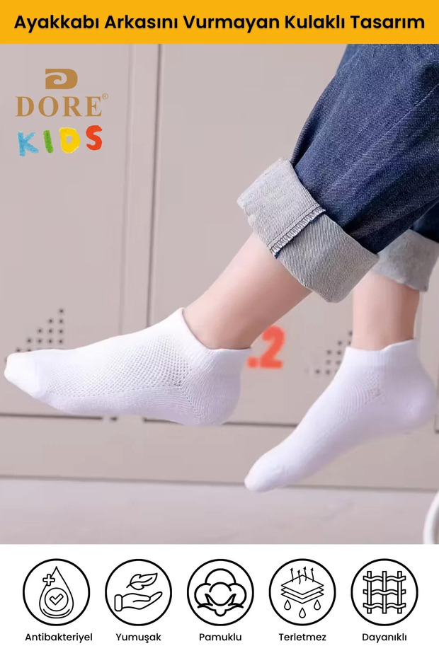 Original 3 Pairs Premium Cotton Skin-Friendly Ear-Shape Comfort Model Children's Booties Socks