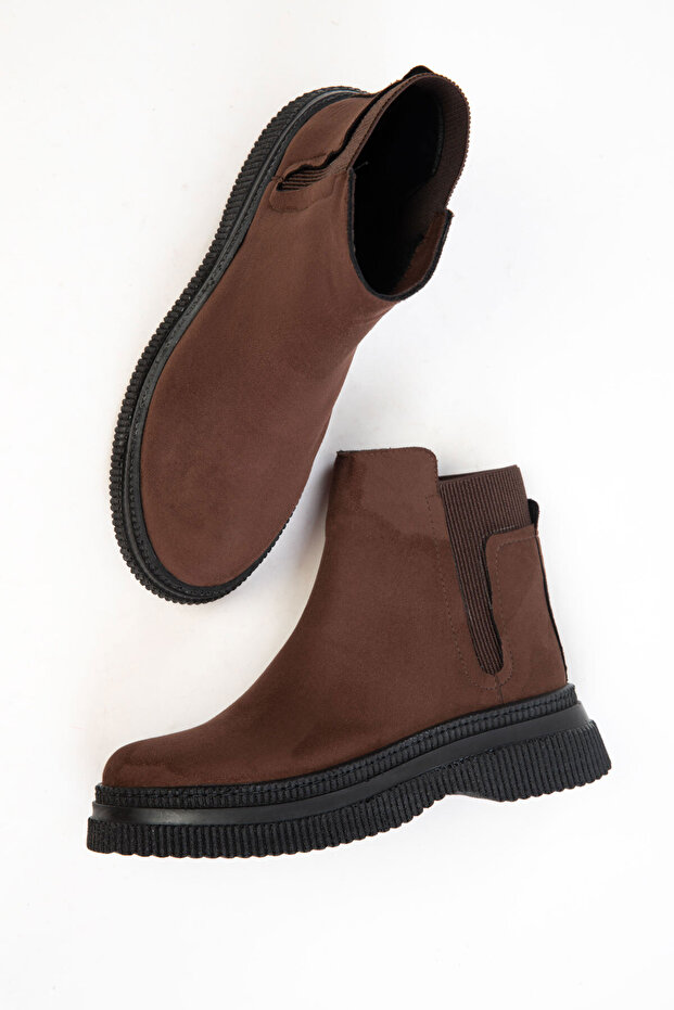 Kahve Süet Kadın Bot & Bootie 20112 - 1