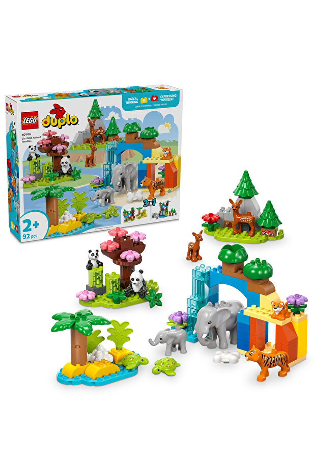 ® DUPLO® Kasabası 3’ü 1 Arada Vahşi Hayvan Aileleri 10446 - 2+ Eğitici Oyuncak Yapım Seti (92P) - 1