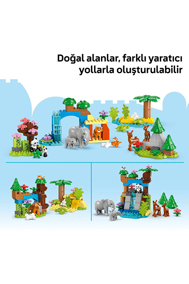 ® DUPLO® Kasabası 3’ü 1 Arada Vahşi Hayvan Aileleri 10446 - 2+ Eğitici Oyuncak Yapım Seti (92P) - 10