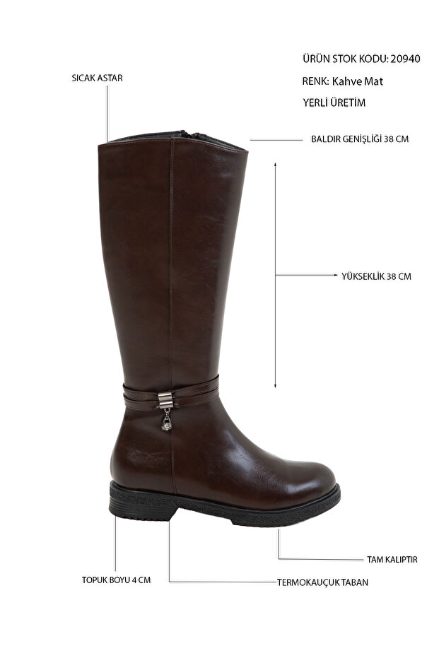 Braune matte Damenstiefel 20940 - 3
