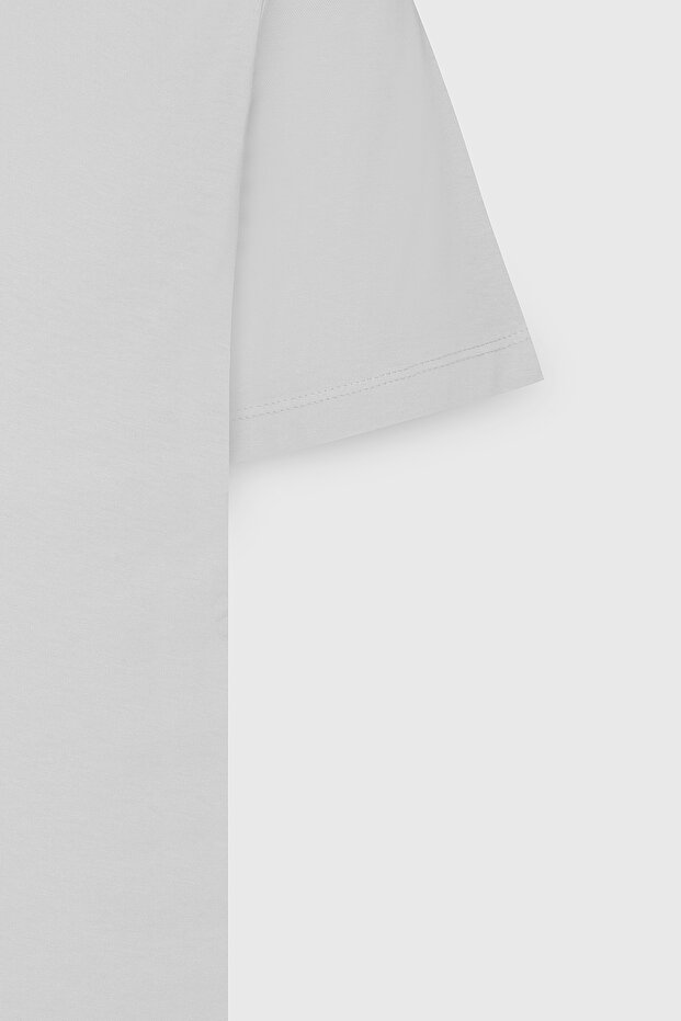 Erkek/unisex Beyaz %100 Pamuk Slim Fit Dar Kesim Bisiklet Yaka Basic Tişört - 14