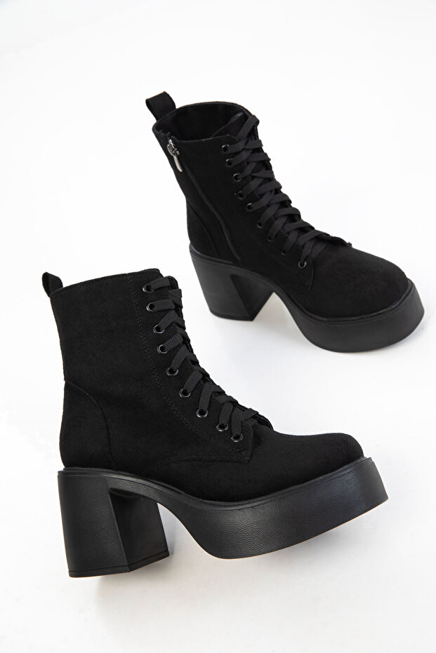 Siyah Süet Kadın Bot & Bootie 19985 - 6