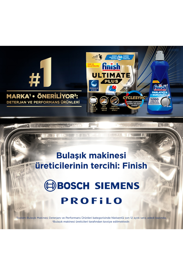 Ultimate Plus Bulaşık Makinesi Deterjanı75 Adet +Parlatıcı & Kurutucu 800 ml  +Borcam Hediye - 10