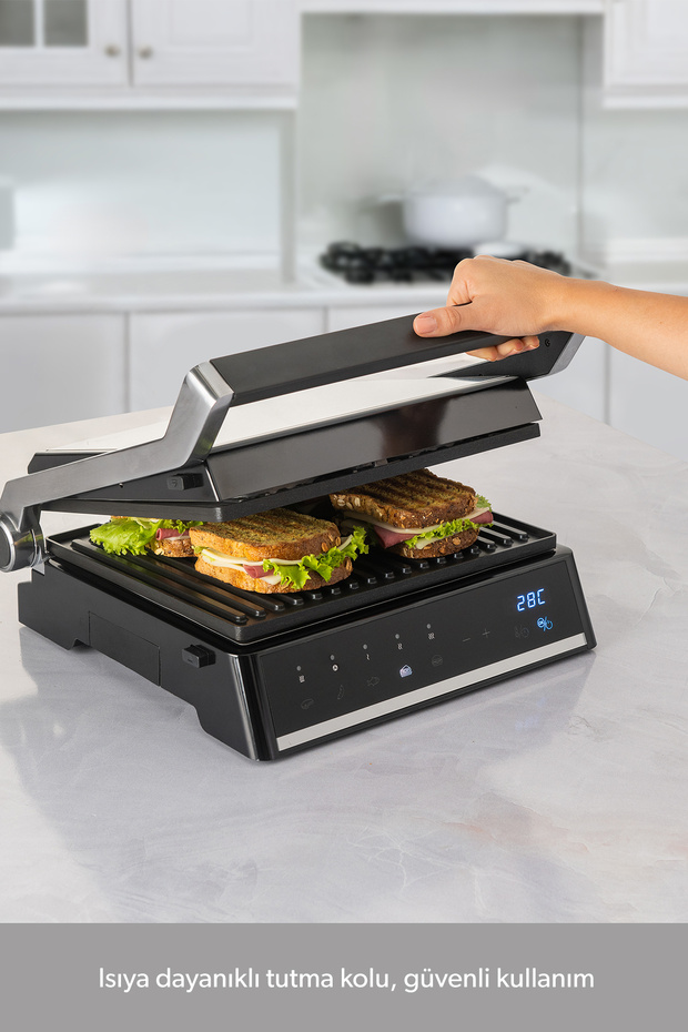 Grilliant 1341H Inox Body, 5 Programs Toast and Grill Machine with Led Screen - 7