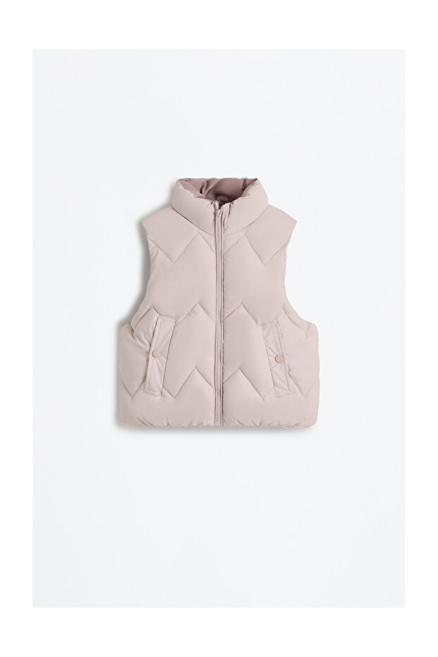 Gyerekek steppelt cikcakk mintás mellény - 5