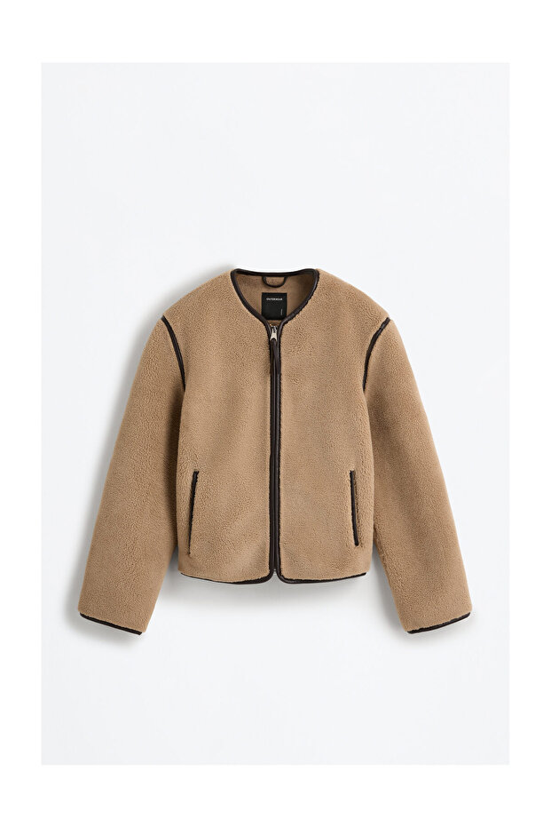 Jachetă de damă din shearling artificial - 6