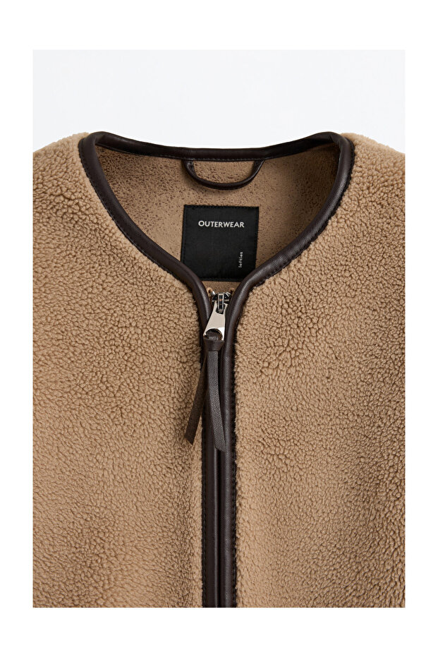 Jachetă de damă din shearling artificial - 7