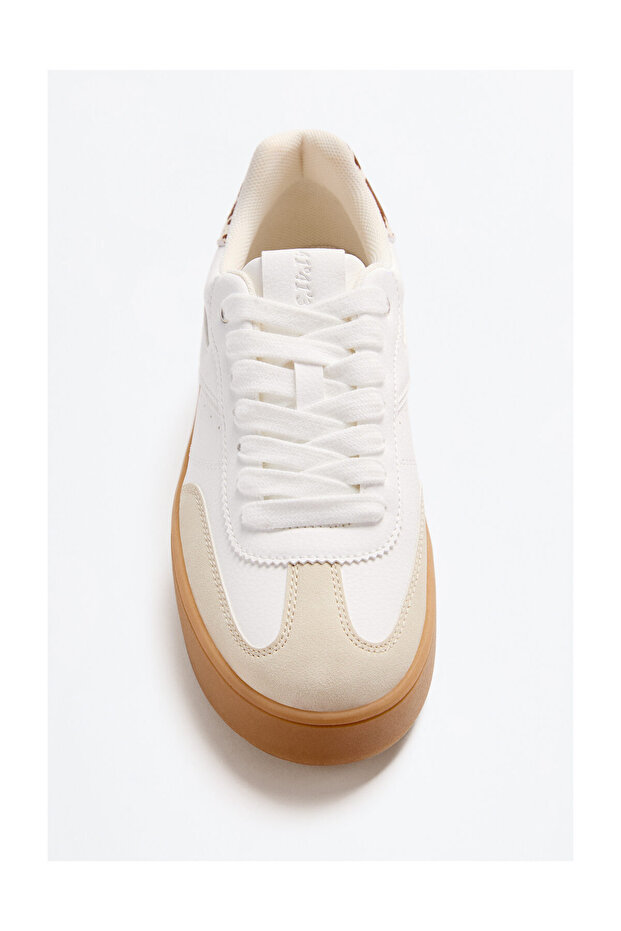 Dámské karamelové tenisky s podrážkou - 3