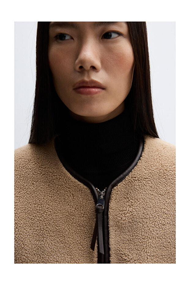 Jachetă de damă din shearling artificial - 3