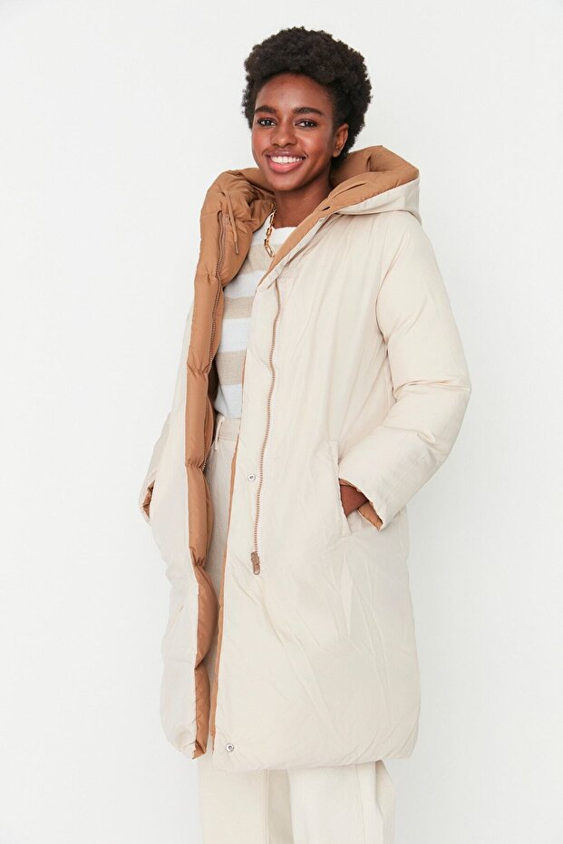 Hnedá obyčajná obojstranná vodoodpudivá nafukovacia kombinéza TWOAW26MO00089 - 4