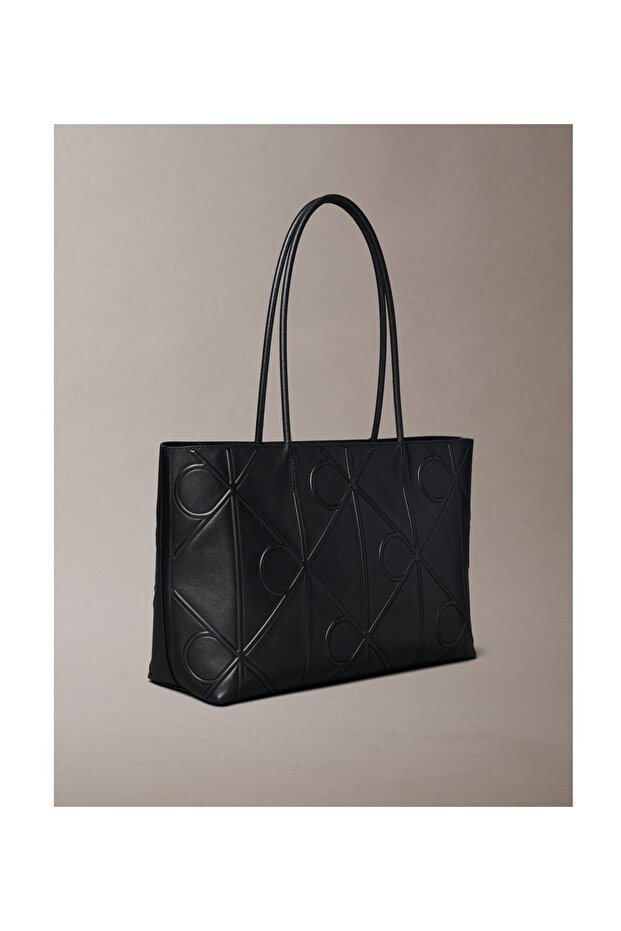 EMBOSSED AOP LEATHER TOTE - 2