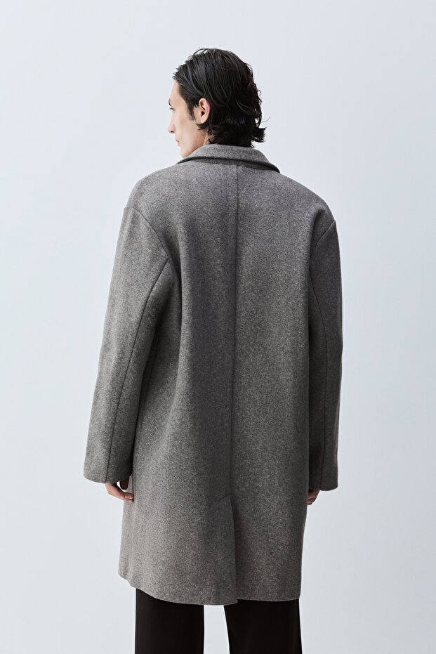 Męski płaszcz z syntetycznej wełny Basic - 3
