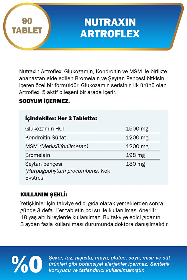 Artroflex 90 Tablet - Glukozamin Kondroitin MSM Bromelain Şeytan pençesi - 2