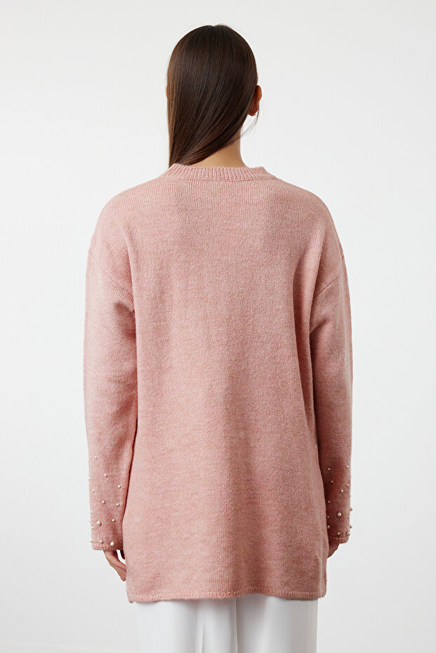 Pearl Detailed Dried Rose pletený svetr - TCTAW25AK00018 - 5