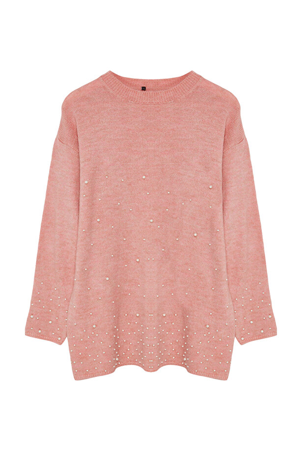 Pearl Detailed Dried Rose pletený svetr - TCTAW25AK00018 - 6