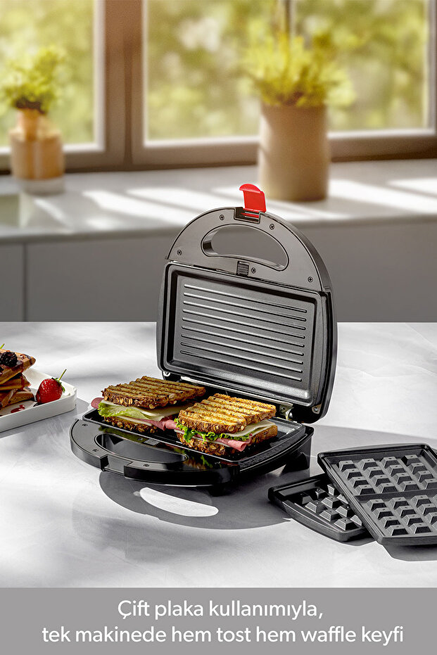 Toastbuster 1325H Waffle Maker with Removable Toast Plates - 3
