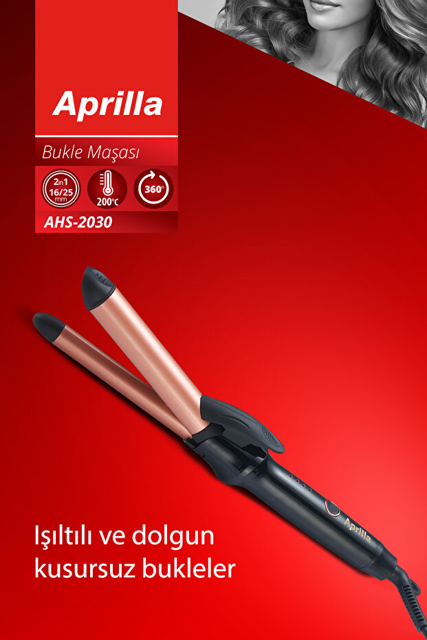 Aprilla Ahs-2030 Bukle Şekillendirici Maşa 16 Mm 25 Mm Kıvırma Saç Maşası