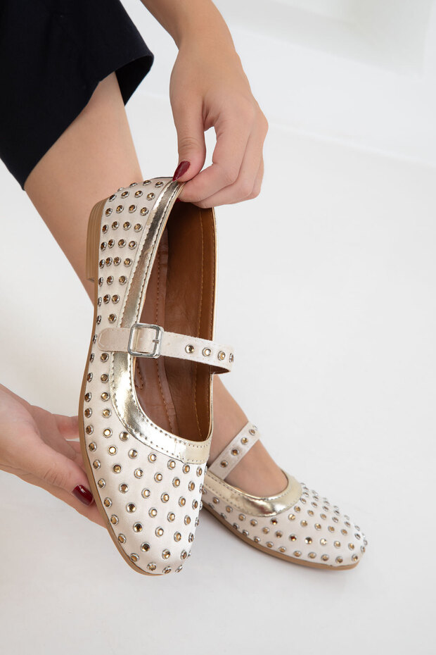 Gold Women's Ballerinas 20920