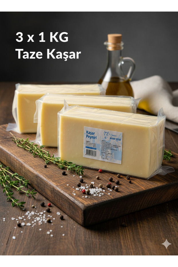 NiyaziBey Çiftliği Taze Kaşar Peynir 3 Kg