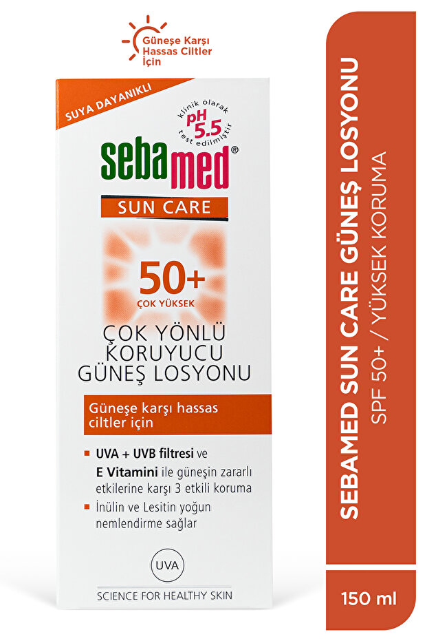 Sun Care SPF 50+ UVA/UVB Filtresi ve E Vitamini Üçlü Yüksek Koruma Çok Yönlü Güneş Losyonu 150 ml - 3