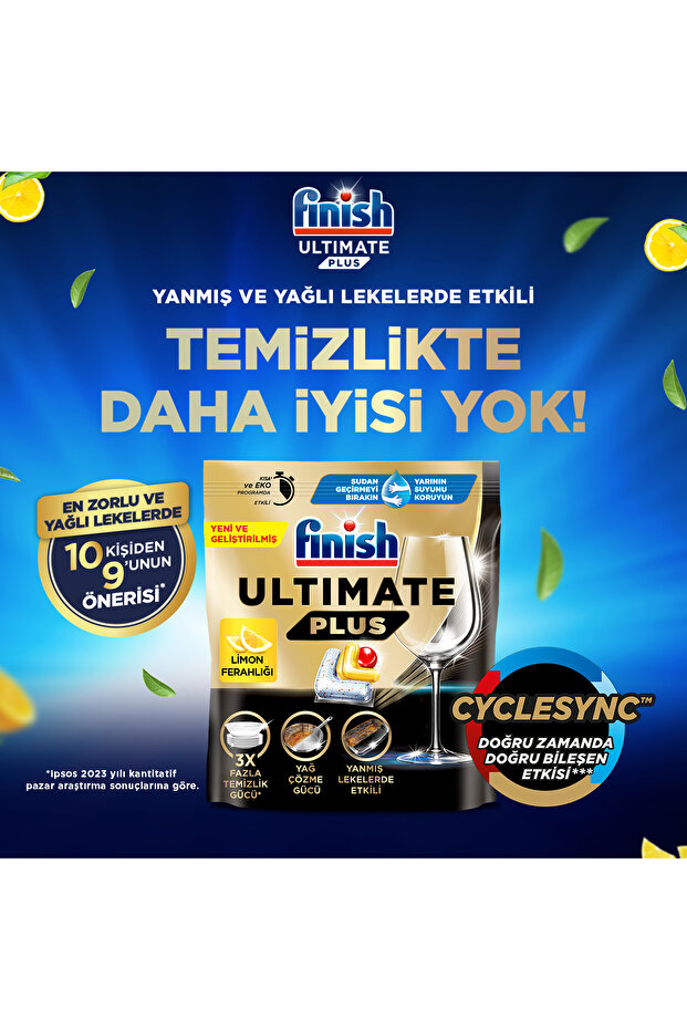 Ultimate Plus Hepsi Bir Arada Bulaşık Makinesi Deterjanı  Kapsül Tablet Limon 60 Adet - 3