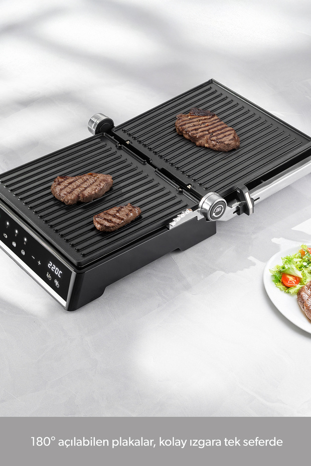 Grilliant 1341H Inox Body, 5 Programs Toast and Grill Machine with Led Screen - 5