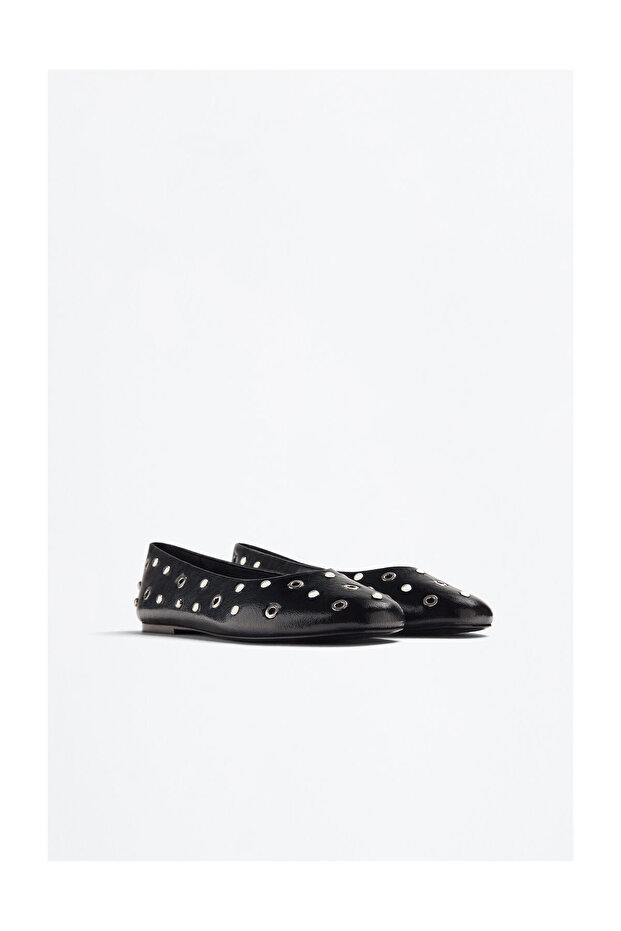 Studded Ballet Flats - 2