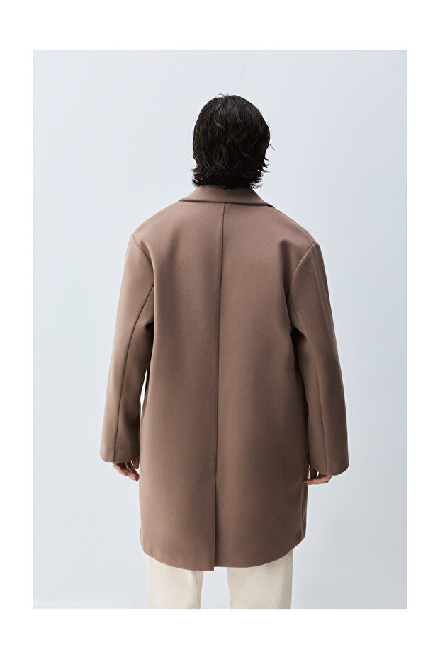 Men's Basic Synthetic Wool Coat - 4