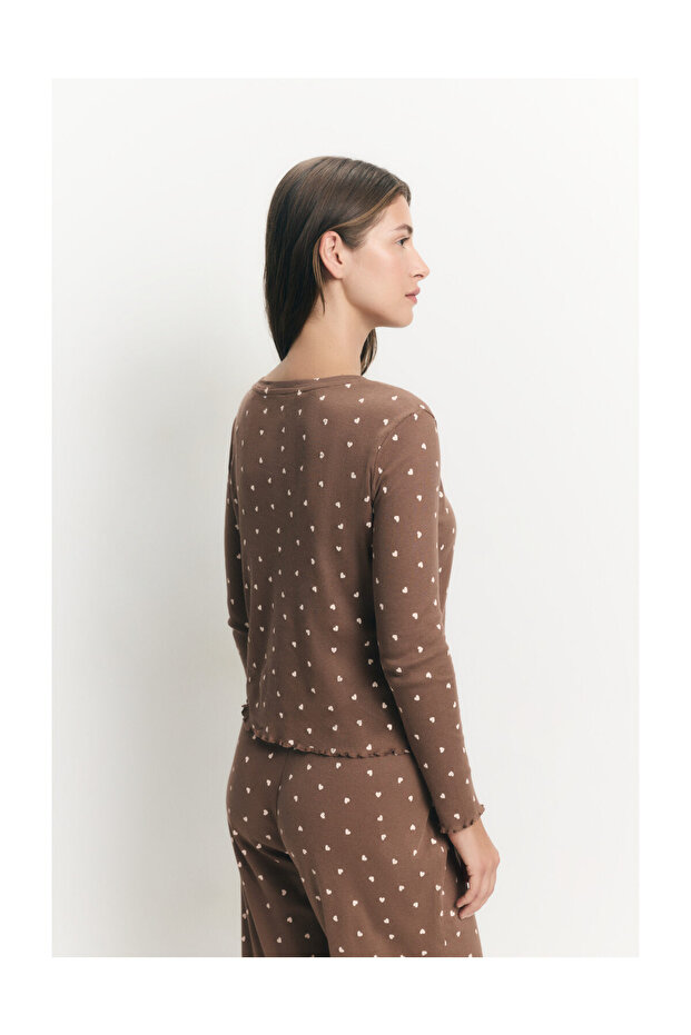 Koszulka piżamowa z długim rękawem dla kobiet - 4