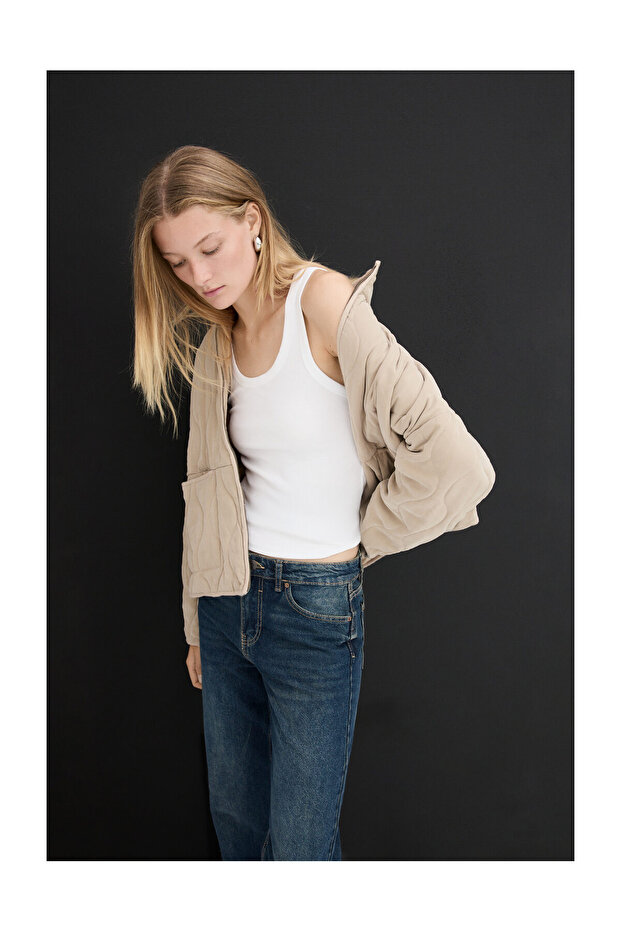 Kurtka pikowana z efektem sprania - 7