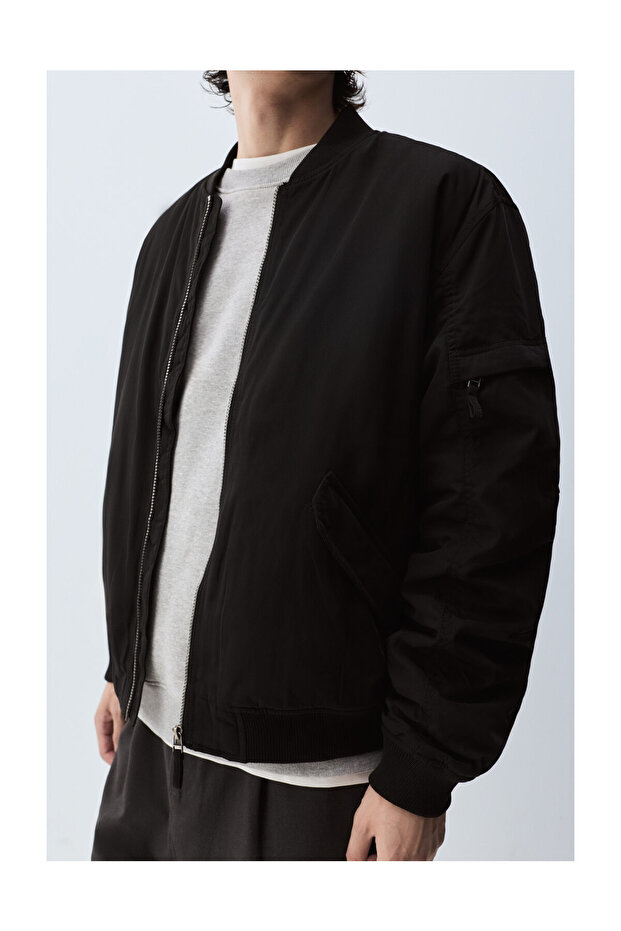 Basic Padded Bomber Jacket - 5