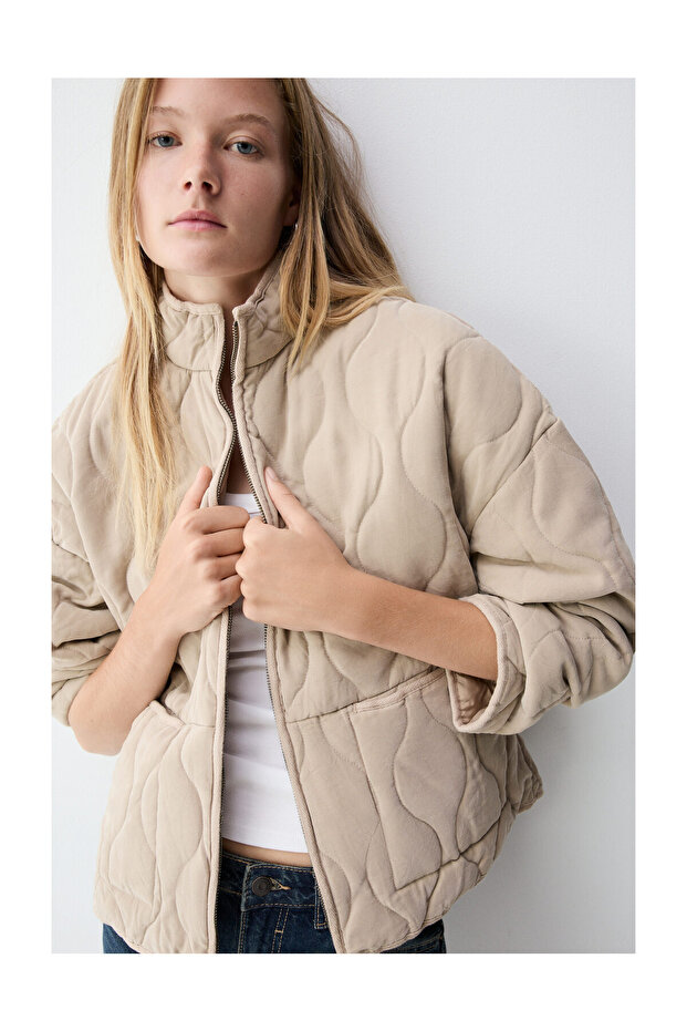 Kurtka pikowana z efektem sprania - 5