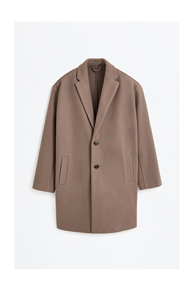 Men's Basic Synthetic Wool Coat - 10